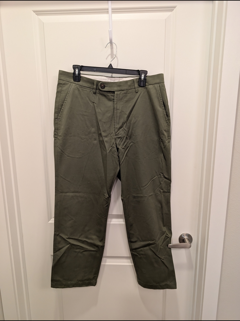 NWT Spier & Mackay Men's Olive Green High Waisted Chinos 34 x 27